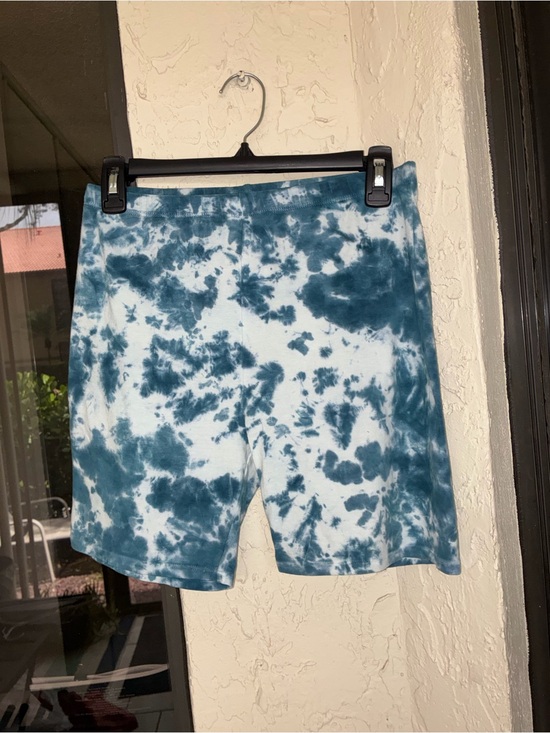 Fashion Nova Pants - Fashion Nova Teal and White Tie-Dye Shorts